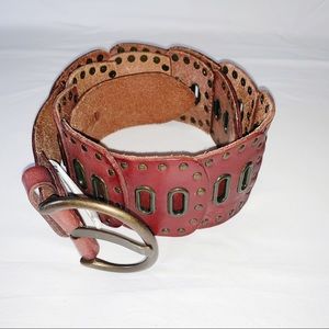 Fossil Accessories - Fossil Studded Leather Belt in Hipster Brown Fossil Accessories - Fossil Studded Leather Belt in Hipster Brown